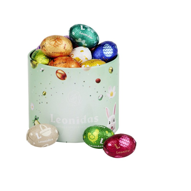 Cylindre en métal garni de petits oeufs