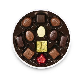 Coffret rond Noël blanc - 360 gr