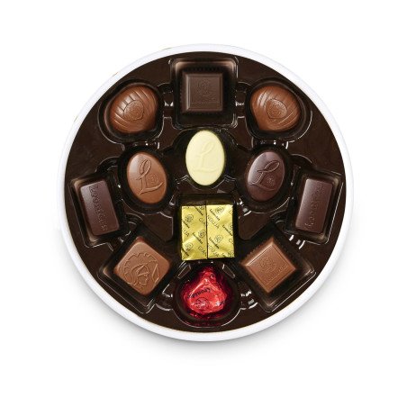Coffret rond Noël blanc - 360 gr